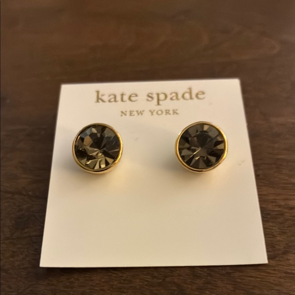 Kate Spade Black and Gold Round Earrings